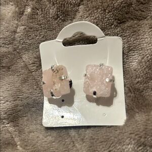 Elegant Pink Stone Earrings